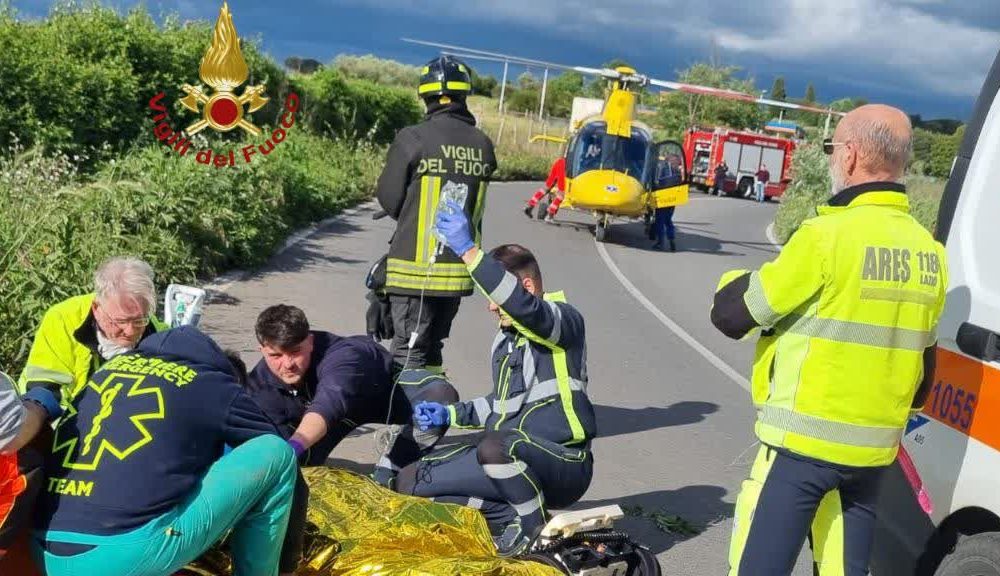 Pavona incidente stradale. Motociclista rischia la vita